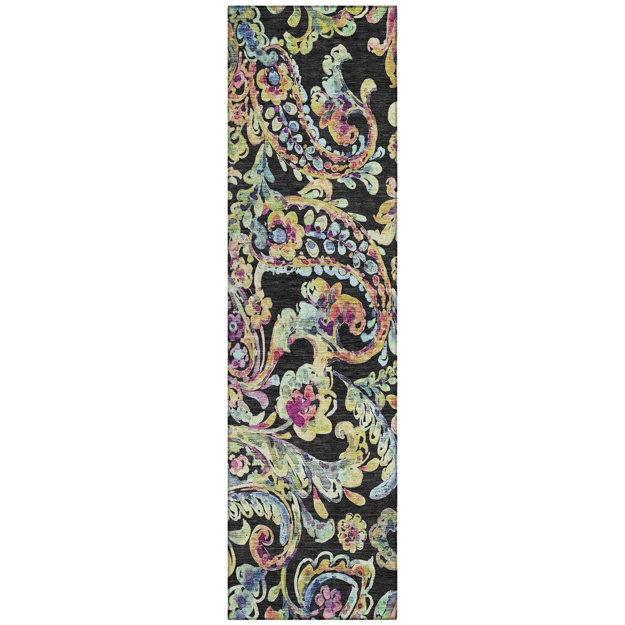 Machine Washable Indoor/ Outdoor Chantille Traditional Scroll Rug