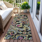 Machine Washable Indoor/ Outdoor Chantille Traditional Scroll Rug