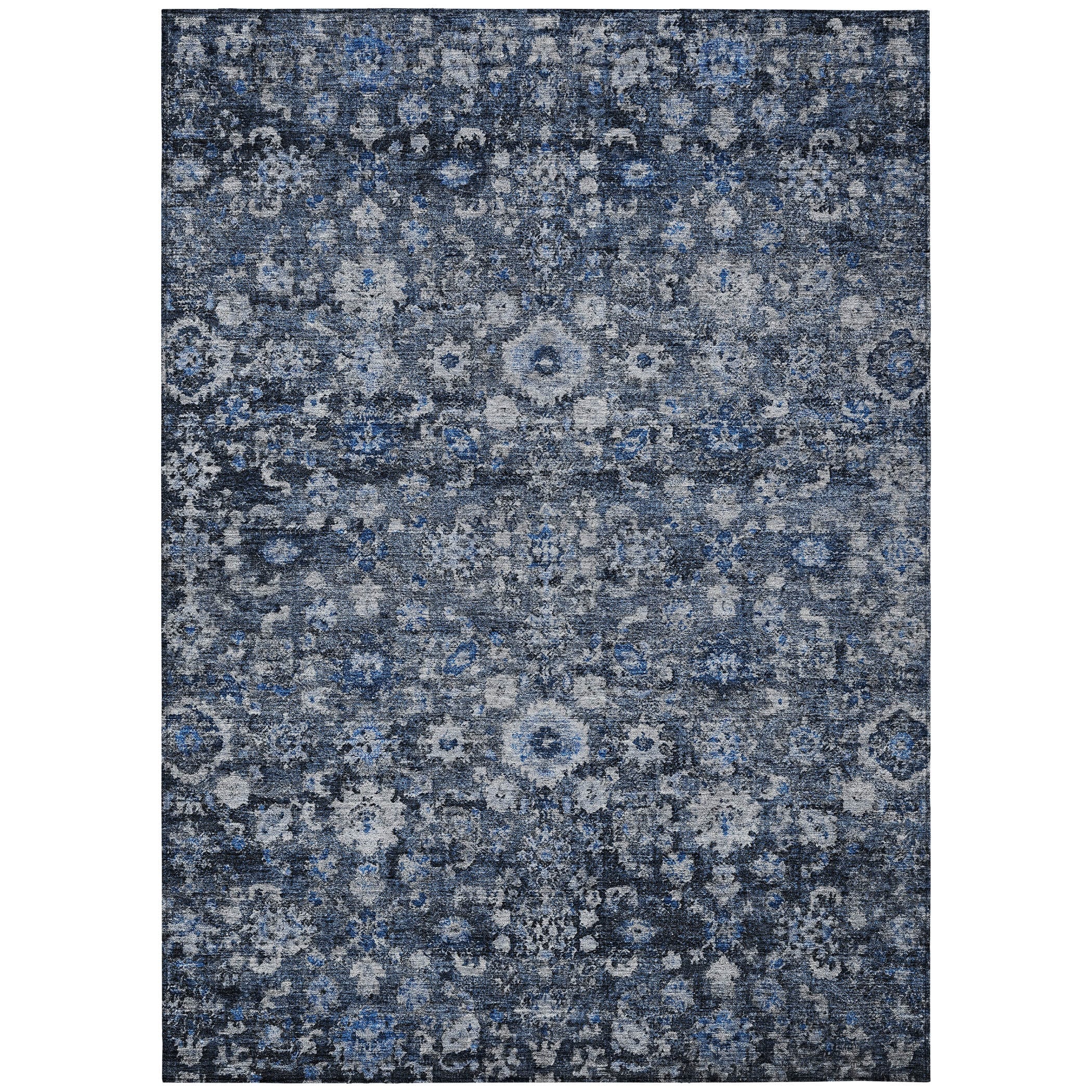 Machine Washable Indoor/ Outdoor Chantille Traditional Vintage Floral Rug