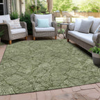 Machine Washable Indoor/ Outdoor Chantille Tropical Palm Rug