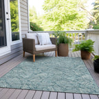 Machine Washable Indoor/ Outdoor Chantille Tropical Palm Rug