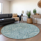 Machine Washable Indoor/ Outdoor Chantille Tropical Palm Rug