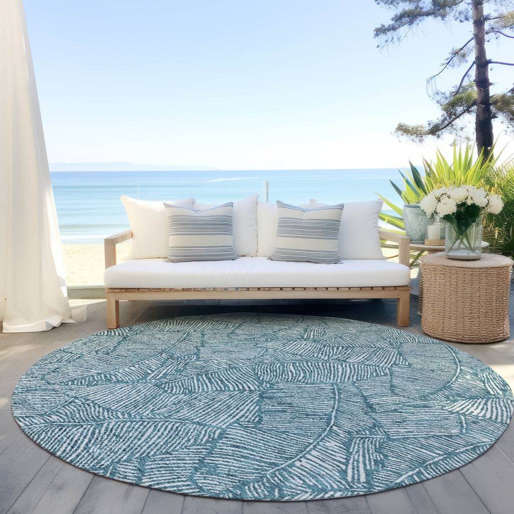 Machine Washable Indoor/ Outdoor Chantille Tropical Palm Rug