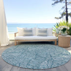Machine Washable Indoor/ Outdoor Chantille Tropical Palm Rug