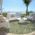 Machine Washable Indoor/ Outdoor Chantille Tropical Palm Rug
