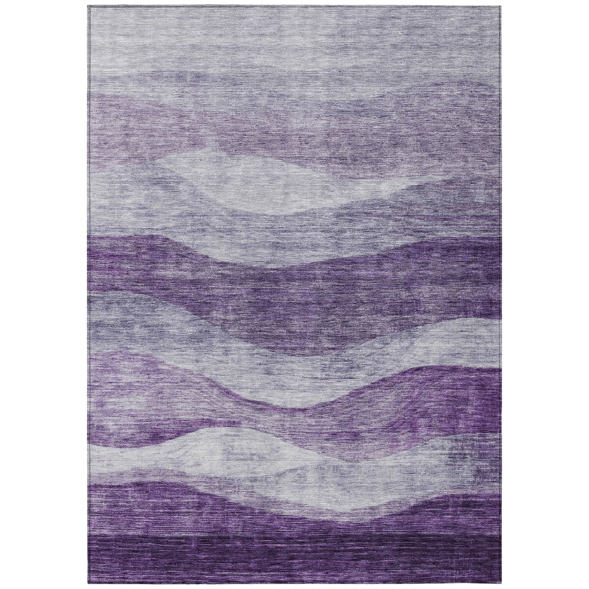 Machine Washable Indoor/ Outdoor Contemporary Waves Chantille Rug