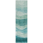 Machine Washable Indoor/ Outdoor Contemporary Waves Chantille Rug