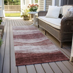 Machine Washable Indoor/ Outdoor Contemporary Waves Chantille Rug