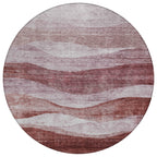 Machine Washable Indoor/ Outdoor Contemporary Waves Chantille Rug