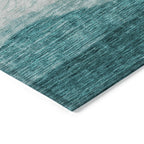 Machine Washable Indoor/ Outdoor Contemporary Waves Chantille Rug