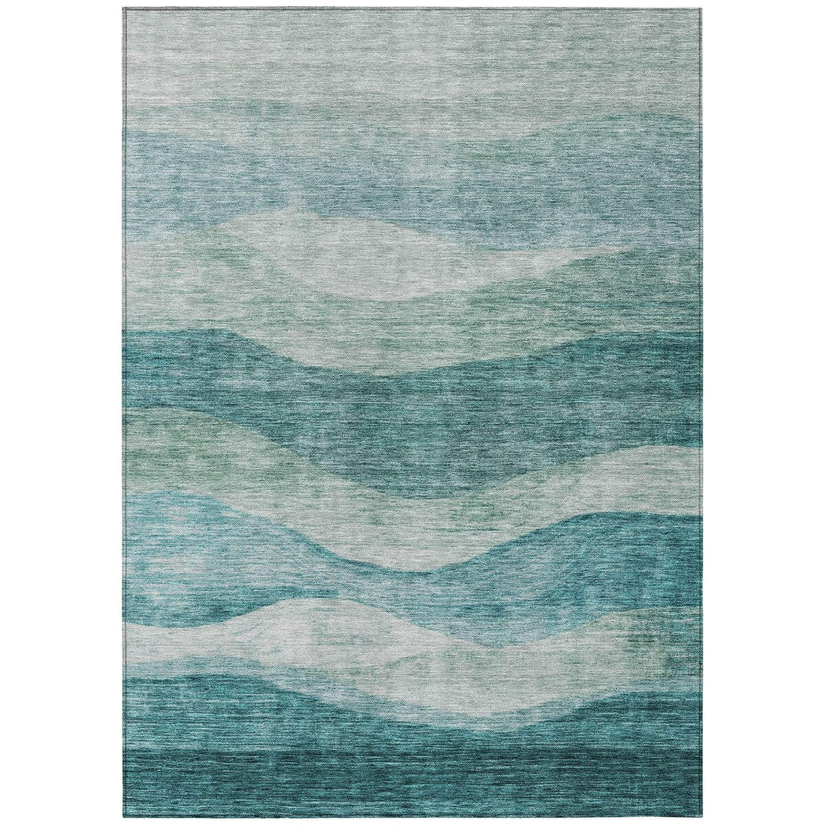 Machine Washable Indoor/ Outdoor Contemporary Waves Chantille Rug