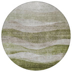 Machine Washable Indoor/ Outdoor Contemporary Waves Chantille Rug