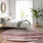 Machine Washable Indoor/ Outdoor Contemporary Waves Chantille Rug