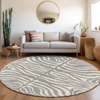 Machine Washable Indoor/ Outdoor Modern Animal Print Chantille Rug