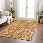Machine Washable Indoor/ Outdoor Modern Animal Print Chantille Rug