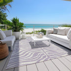 Machine Washable Indoor/ Outdoor Modern Animal Print Chantille Rug