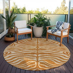 Machine Washable Indoor/ Outdoor Modern Animal Print Chantille Rug