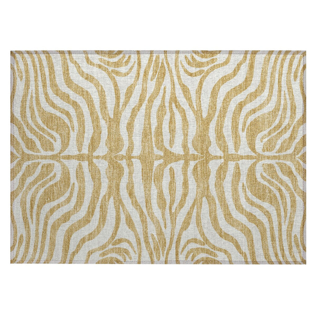 Machine Washable Indoor/ Outdoor Modern Animal Print Chantille Rug
