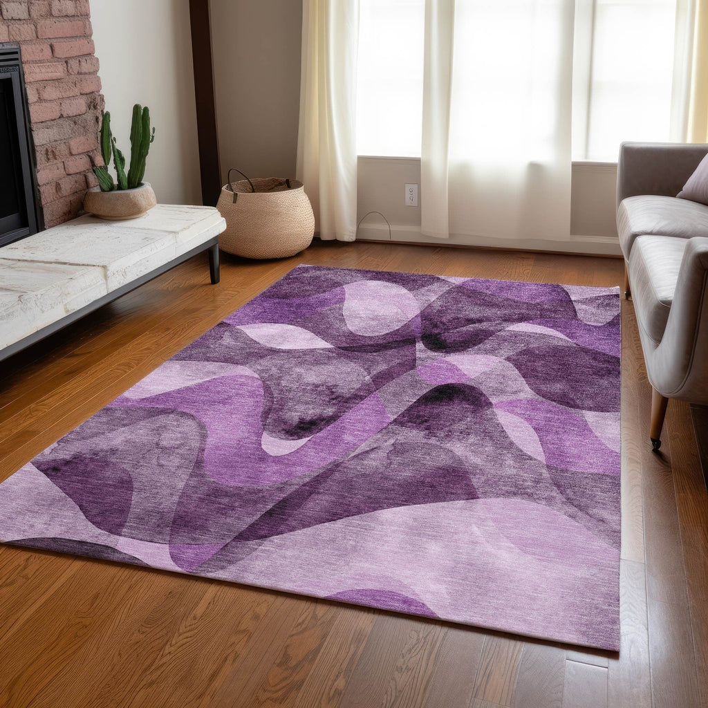 Machine Washable Indoor/ Outdoor Modern Chantille Rug