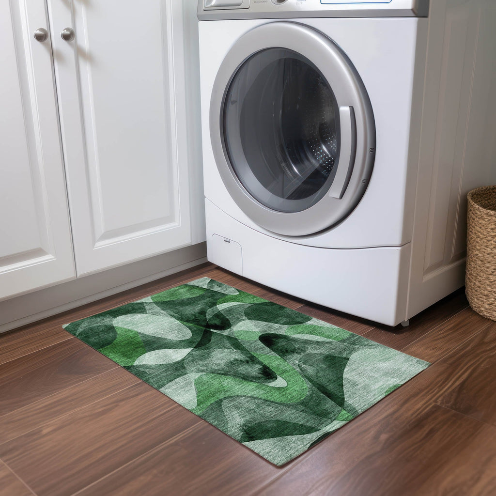 Machine Washable Indoor/ Outdoor Modern Chantille Rug