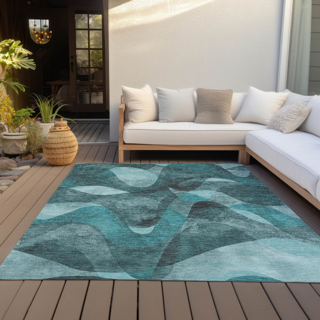 Machine Washable Indoor/ Outdoor Modern Chantille Rug