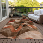 Machine Washable Indoor/ Outdoor Modern Chantille Rug