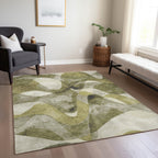 Machine Washable Indoor/ Outdoor Modern Chantille Rug