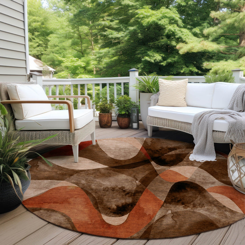 Machine Washable Indoor/ Outdoor Modern Chantille Rug