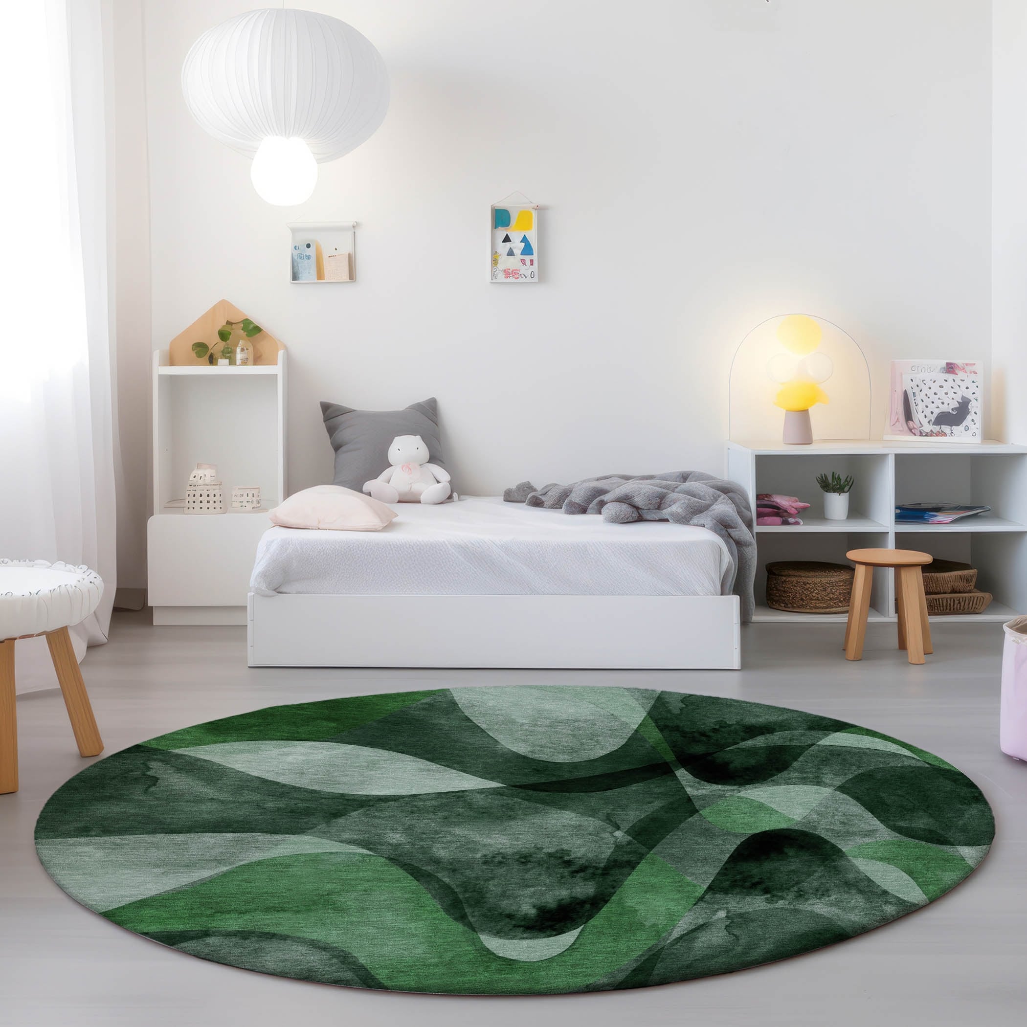 Machine Washable Indoor/ Outdoor Modern Chantille Rug