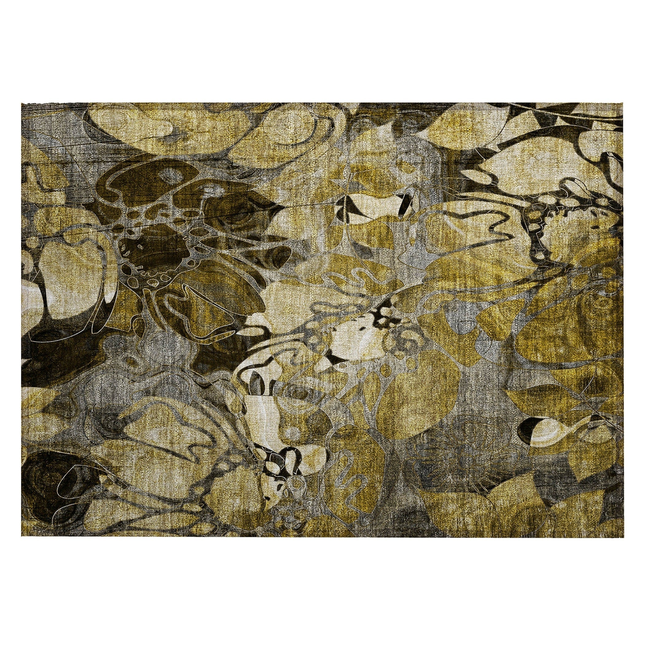 Machine Washable Indoor/ Outdoor Modern Floral Chantille Rug