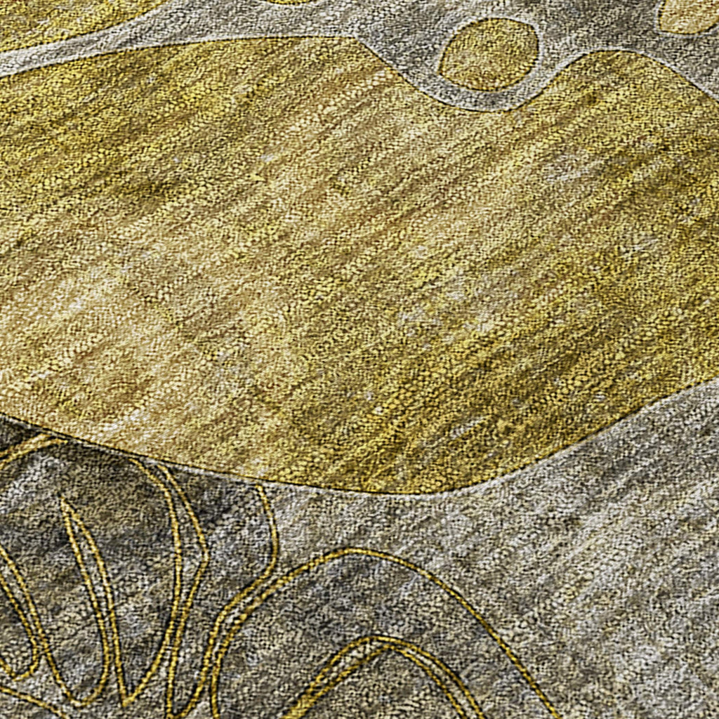 Machine Washable Indoor/ Outdoor Modern Floral Chantille Rug