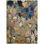 Machine Washable Indoor/ Outdoor Modern Floral Chantille Rug