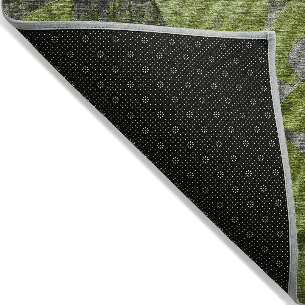 Machine Washable Indoor/ Outdoor Modern Floral Chantille Rug