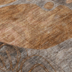 Machine Washable Indoor/ Outdoor Modern Floral Chantille Rug