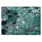 Machine Washable Indoor/ Outdoor Modern Floral Chantille Rug