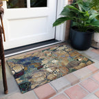 Machine Washable Indoor/ Outdoor Modern Floral Chantille Rug