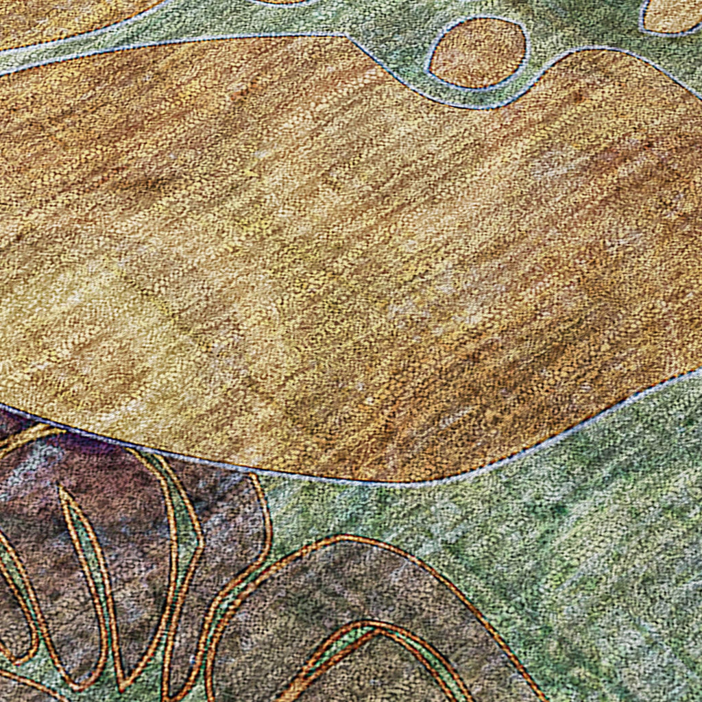 Machine Washable Indoor/ Outdoor Modern Floral Chantille Rug