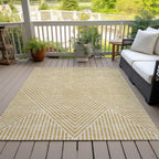 Machine Washable Indoor/ Outdoor Modern Geo Chantille Rug