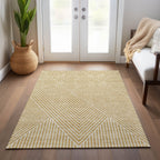 Machine Washable Indoor/ Outdoor Modern Geo Chantille Rug