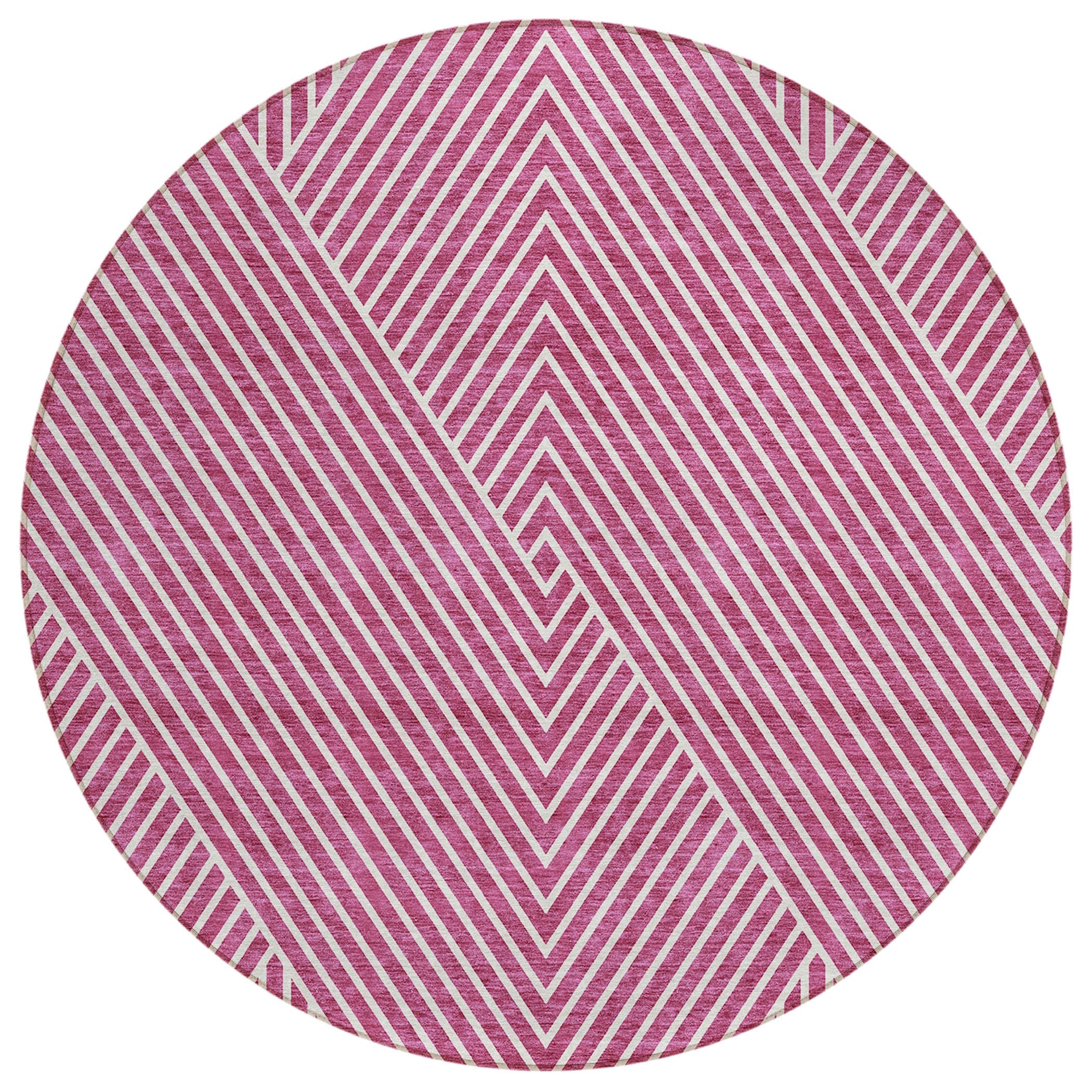 Machine Washable Indoor/ Outdoor Modern Geo Chantille Rug