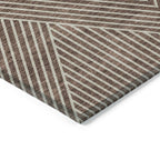 Machine Washable Indoor/ Outdoor Modern Geo Chantille Rug