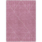 Machine Washable Indoor/ Outdoor Modern Geo Chantille Rug