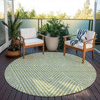 Machine Washable Indoor/ Outdoor Modern Geo Chantille Rug
