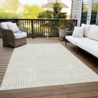 Machine Washable Indoor/ Outdoor Modern Geo Chantille Rug