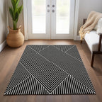 Machine Washable Indoor/ Outdoor Modern Geo Chantille Rug