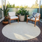 Machine Washable Indoor/ Outdoor Modern Geo Chantille Rug