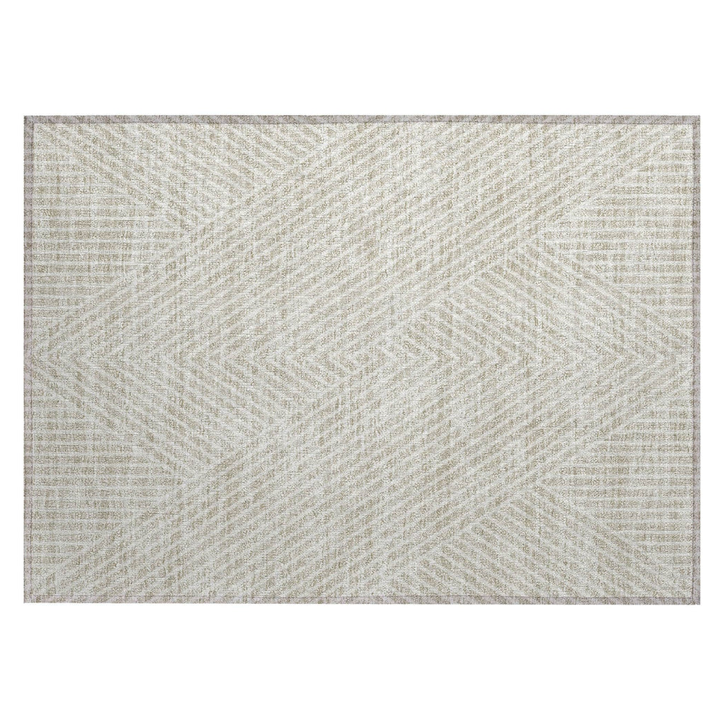 Machine Washable Indoor/ Outdoor Modern Geo Chantille Rug