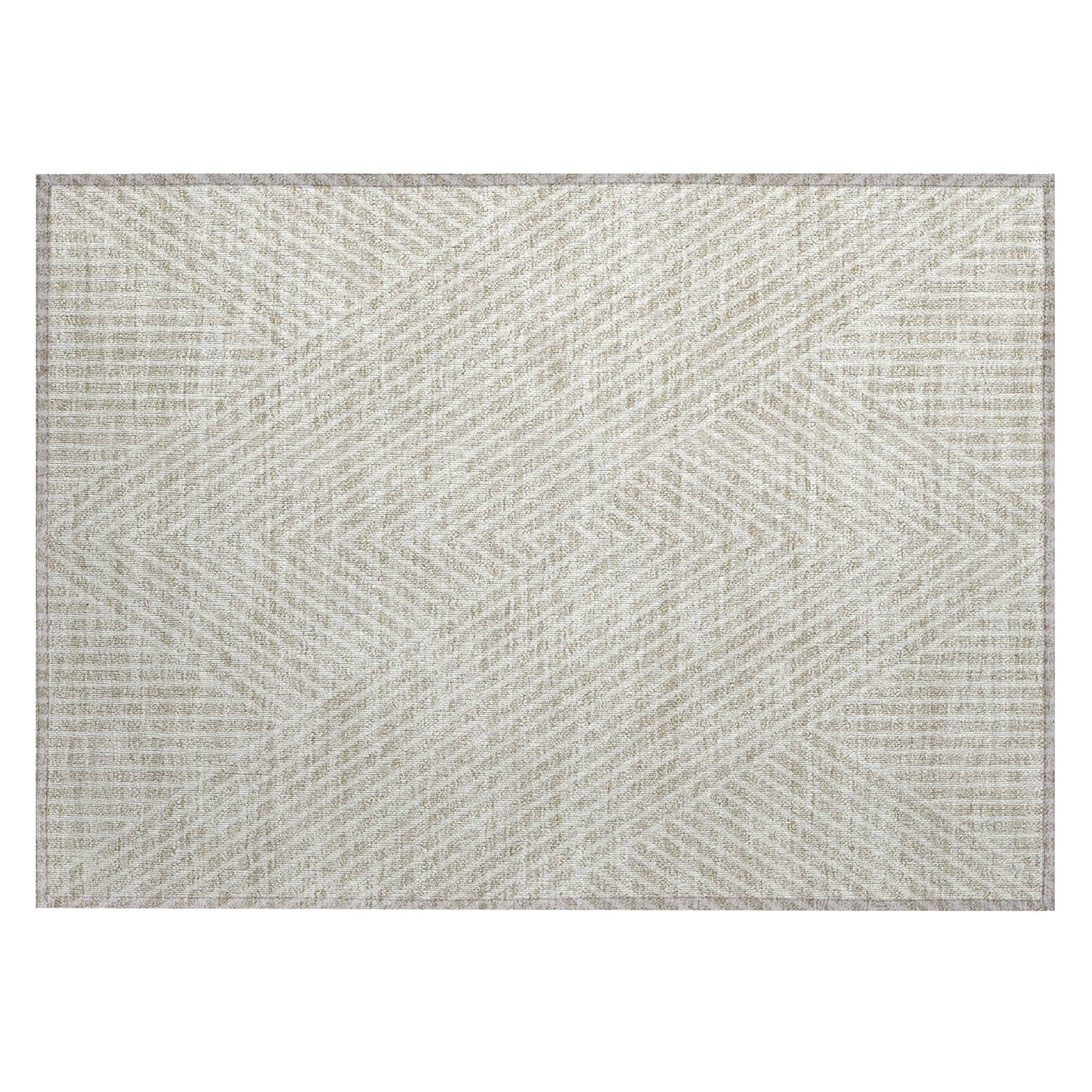 Machine Washable Indoor/ Outdoor Modern Geo Chantille Rug