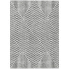 Machine Washable Indoor/ Outdoor Modern Geo Chantille Rug