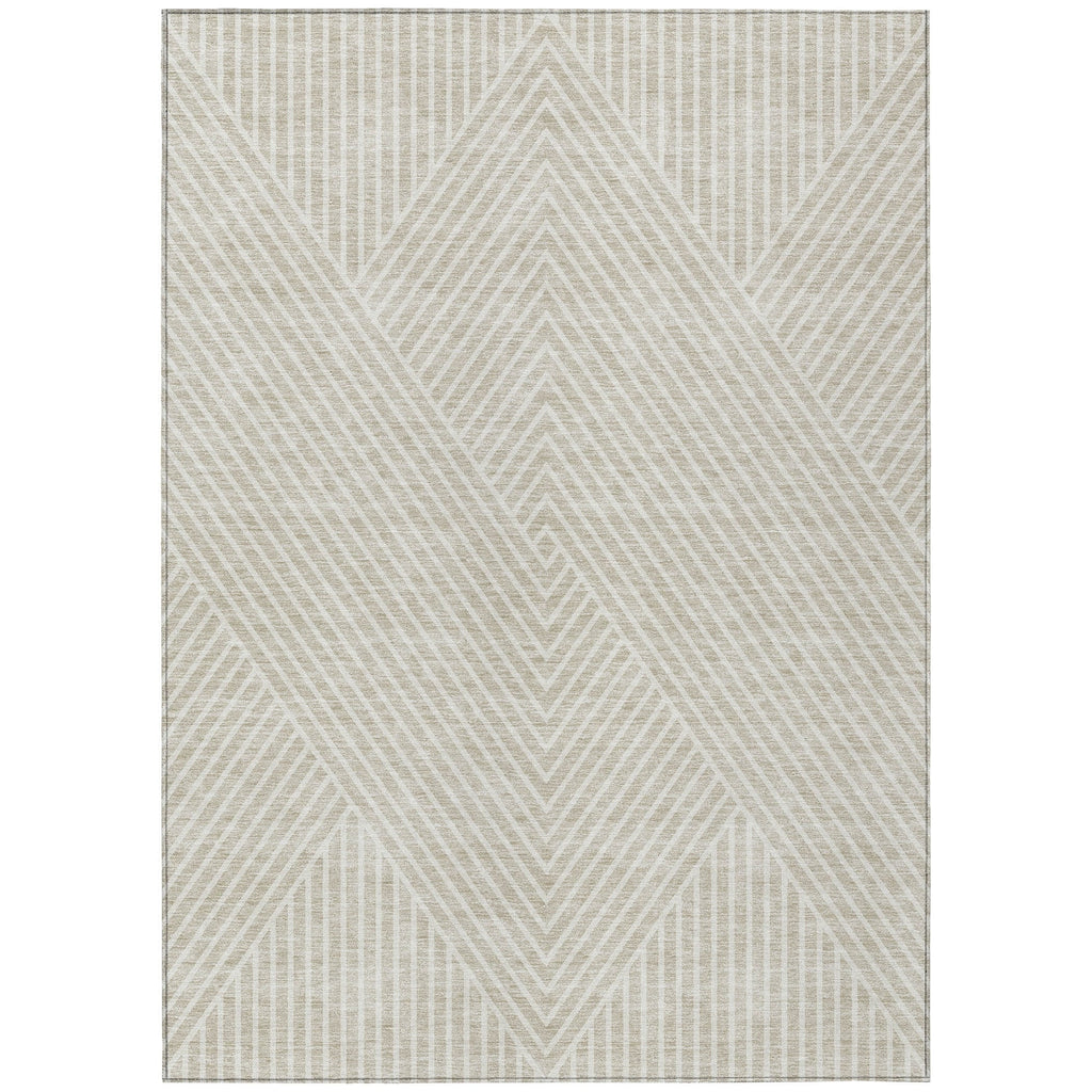 Machine Washable Indoor/ Outdoor Modern Geo Chantille Rug